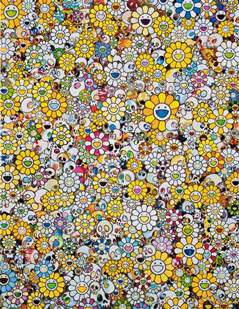 TAKASHI MURAKAMI Three color offset lithographs.